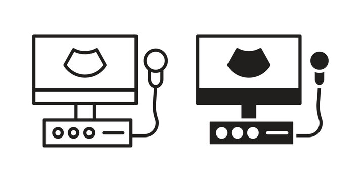 Ultrasonography icon collection. Vector icon illustrated