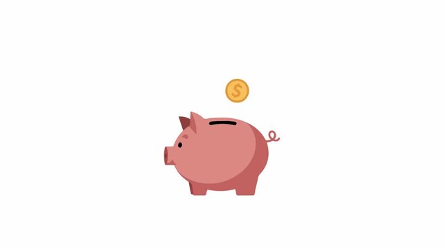 Piggy Bank Animation Representing Savings and Financial Growth