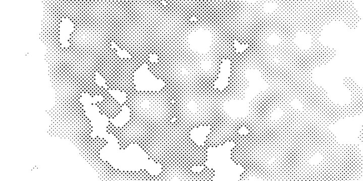 Grunge halftone black and white. Background pattern gray scale monochrome. Texture black and white vintage. Dark monochrome background for design