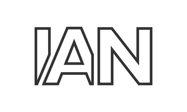 IAN logo design template with strong and modern bold text. Initial based vector logotype featuring simple and minimal typography. Trendy company identity.
