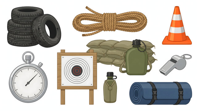 Generic Military Training Camp Objects Vector