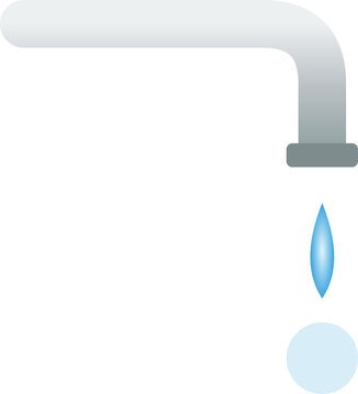 Pure Water Faucet For Graphic And Print -- Clean Illustration With Fresh Liquid Detail