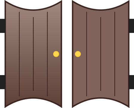 Retro Saloon Icon Western Saloon Doors As Tavern Icon | Wild Wooden Buildings and Architecture Art