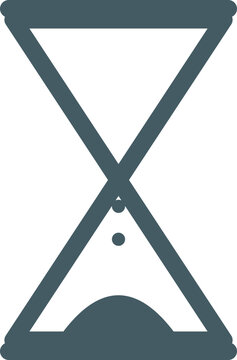 Old Sand Clock Line Icon LineAR Hourglass Object Measuring Falling Sand Icon -- Antique, Measure, And Measurement Design Element