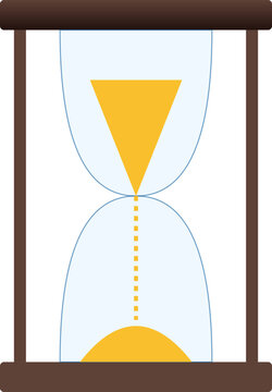Old Trickling Hourglass Timer Illustration -- Time, Sand, And Sandglass Design Element