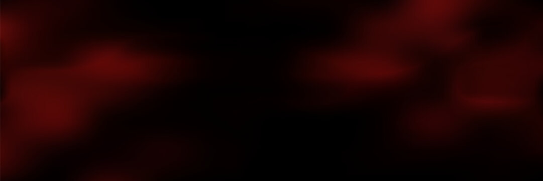 Abstract deep red and black smoky background banner with soft gradient light effects. Vector illustration