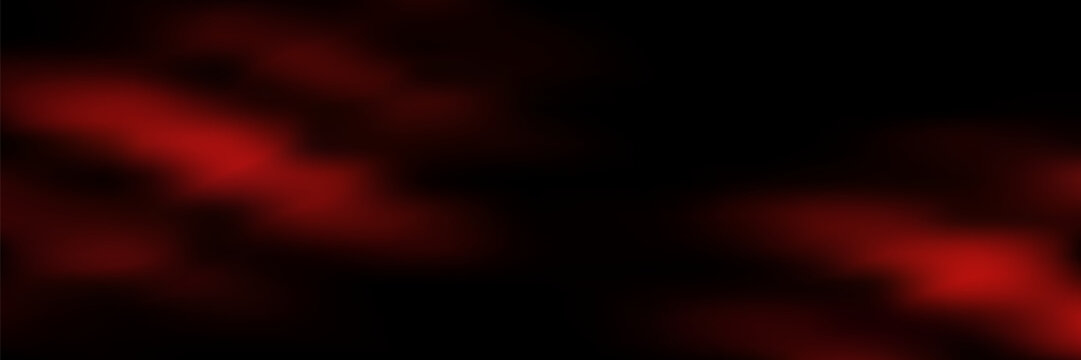 Abstract deep red and black smoky background banner with soft gradient light effects. Vector illustration
