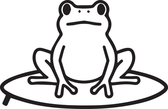 A whimsical illustration of a charming frog confidently riding a surfboard, capturing a sense of fun and carefree adventure. 