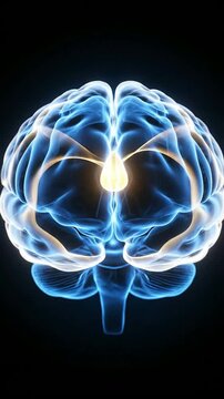 3D Hologram Visualization of the Pineal Gland and Melatonin Release in the Human Brain Against a Dark Background