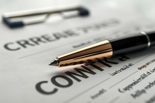 Pen tip on a contract document, representing legal paperwork and business agreements