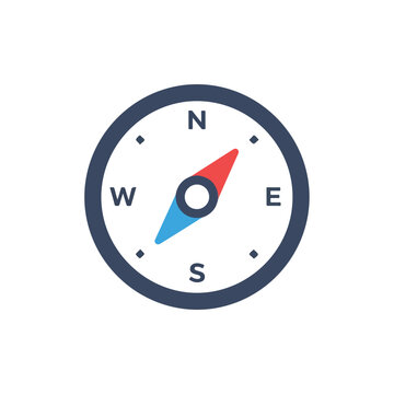 Navigation compass icon for direction and orientation