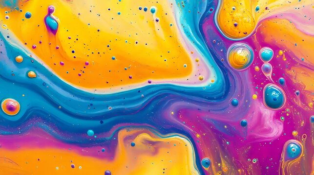 Abstract Multicolored Surface Design Featuring Liquid Texture and Vibrant Color Fusion Effects