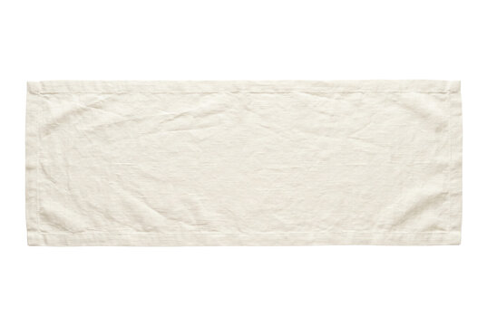 Off-white linen table runner textile isolated on transparent background