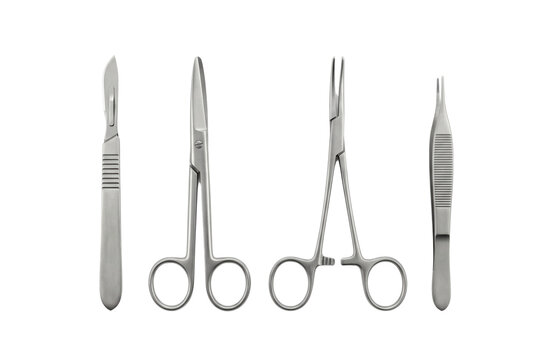 Set of professional stainless steel surgical medical instruments