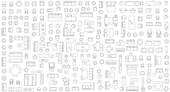 Abstract geometric shapes and symbols pattern.
