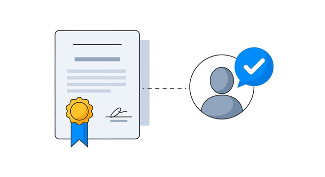 A verified user checks a certificate document with a seal online