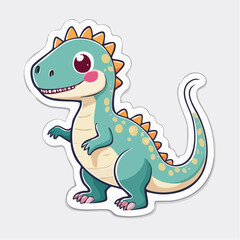 Obraz premium Cute Cartoon Dinosaur Sticker