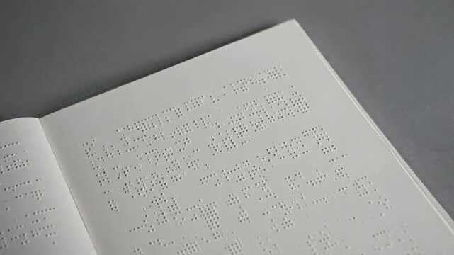 Book written in braille for blind people.