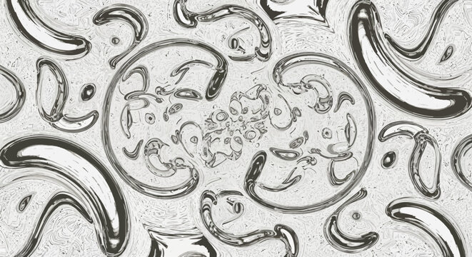 Abstract grey textured swirling patterns background.