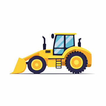 Yellow Front Loader Construction Vehicle Illustration