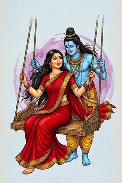 Shiv parvati pure love wallpaper 