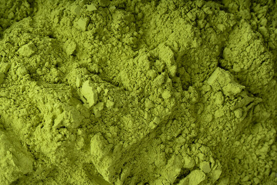 Matcha tea, matcha powder as a background.