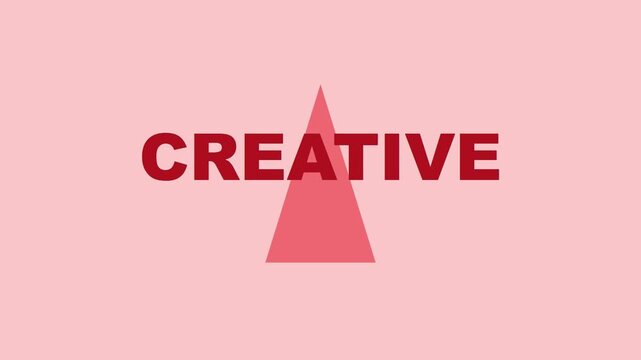 3D render of creative typography with geometric triangle on pastel background creating modern artistic animation designed for branding visuals and video overlays