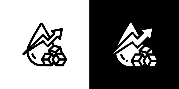 Elevated Blood Sugar Diabetes icon concept with flat Black White Background. Vector illustration.