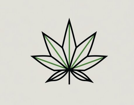 Minimalist Black and White Leaf Illustration