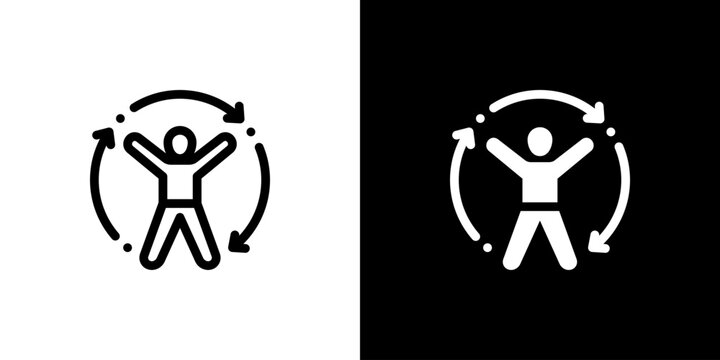 Lifestyle Modification icon concept with flat Black White Background. Vector illustration.