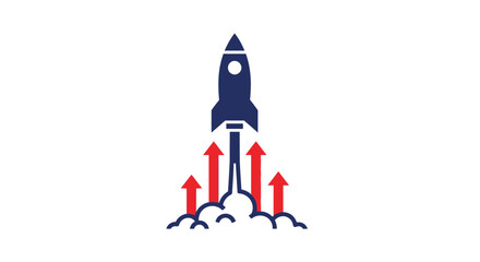 Rocket Ship Launching Into Space. © Laga