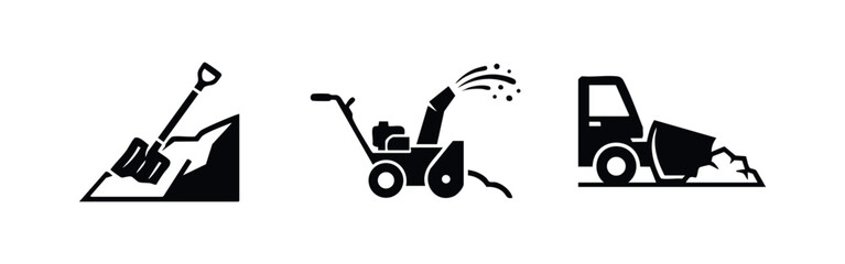 Snow Removal Equipment and Winter Maintenance Icons © Lili