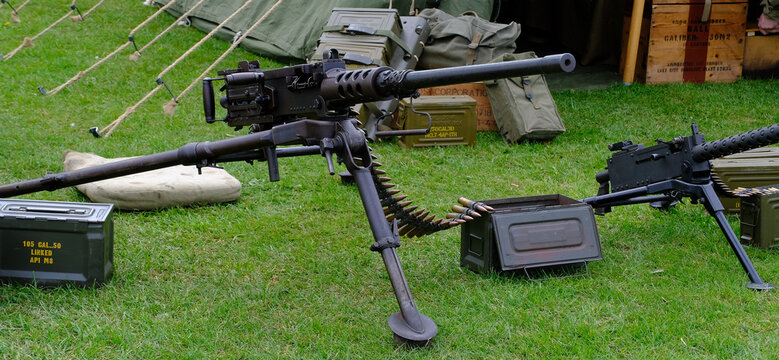 The M2 machine gun or Browning .50-caliber machine gun (informally, "Ma Deuce")[13][14] is a heavy machine gun that was designed near the end of World War I by John Browning. 