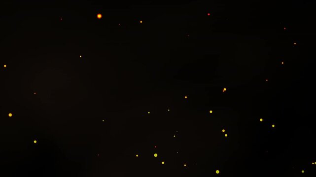 Realistic fire sparks isolated on a black background, capturing dynamic glowing embers for cinematic visual effects and motion graphic overlays.