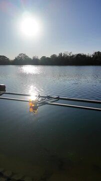 Amazing Sunset view of Rowing Venue in city of Plovdiv, Bulgaria