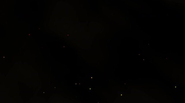 Realistic fire sparks isolated on a black background, capturing dynamic glowing embers for cinematic visual effects and motion graphic overlays.