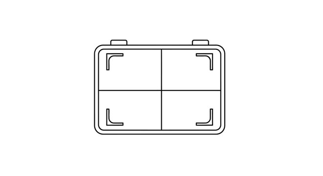 Simple black line drawing electrical component.