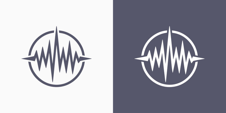 Sound wave icon vector logo design with a modern, simple, clean, and abstract style. Icons for business, research, and personal branding.