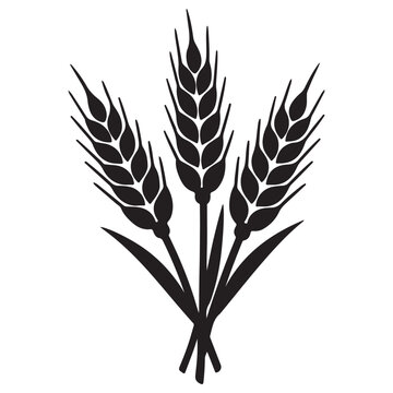 Black and white wheat sheaf icon