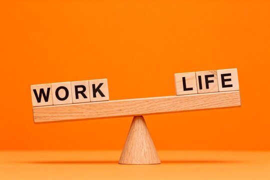 Wooden blocks balance work life
