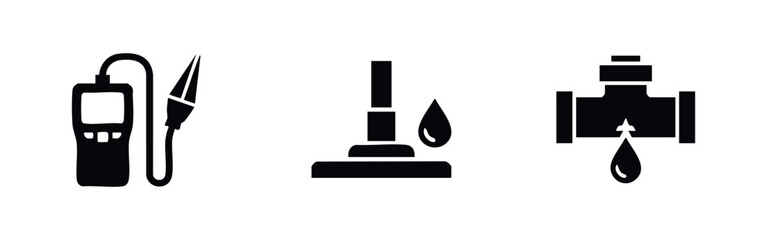Fototapeta premium Plumbing Leak Detection and Repair Icons
