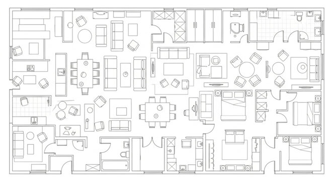 Detailed architectural floor plan of a large building layout.