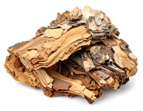 Styrax Bark Isolated on White Background