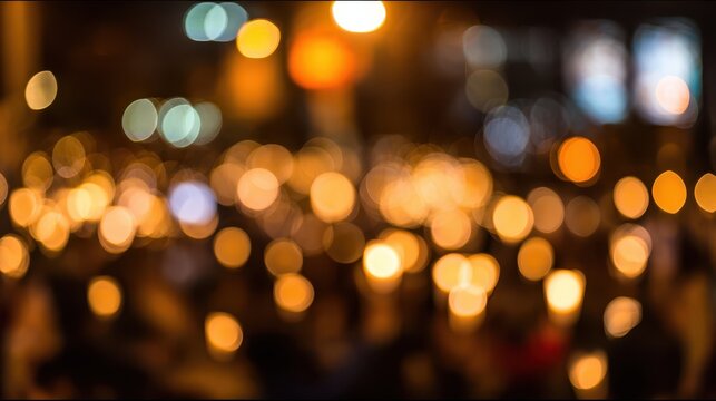 Public gathering for equality light circles uniting voices urban setting community event nighttime collective spirit