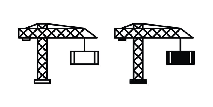 Construction crane icon for ui and web, Vector pictogram