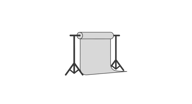 Studio photography backdrop stand setup.