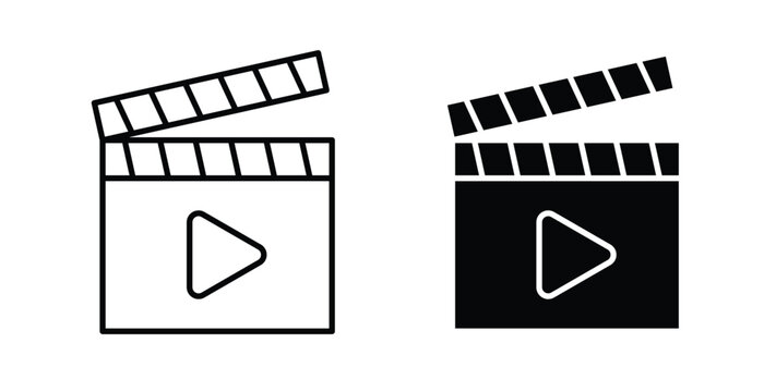 Film clapperboard icon for ui and web, Vector pictogram