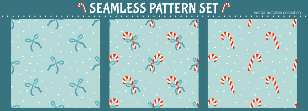 Small vector pattern with seamless bg design for lollipop. Christmas candy cover fun sweet dot swirl art in winter green. Wallpaper for new year line and peppermint red cane valentine.