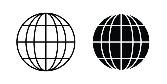 Globe icon for ui and web, Vector pictogram
