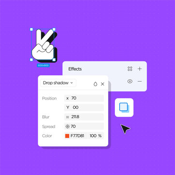 Actions button in Ui and Ux Design Program. Vector illustration